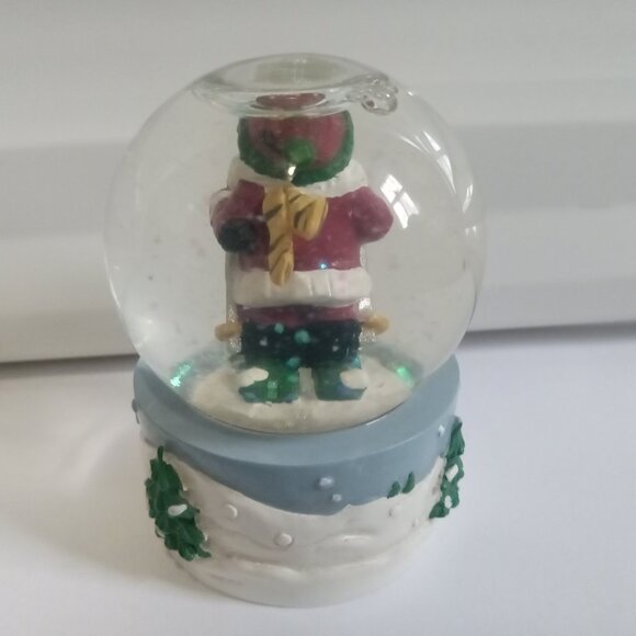 Sledding Santa Snowglobe Mini Christmas Holiday Gift Snowglobe - Picture 2 of 10